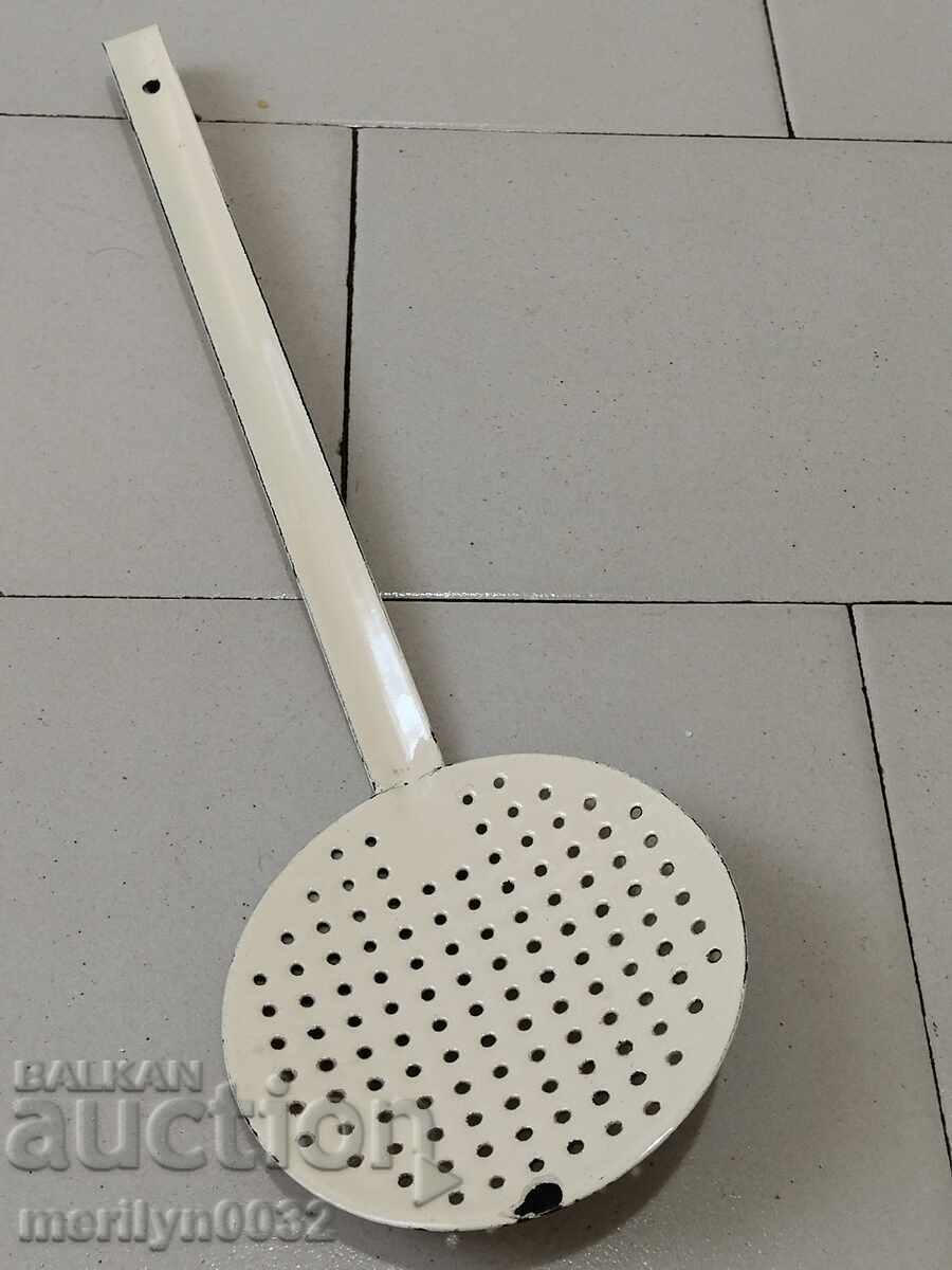 Old lattice spoon with enamel, early soc, NRB - 5 Old lattice spoon with enamel, early soc, NRB - 5