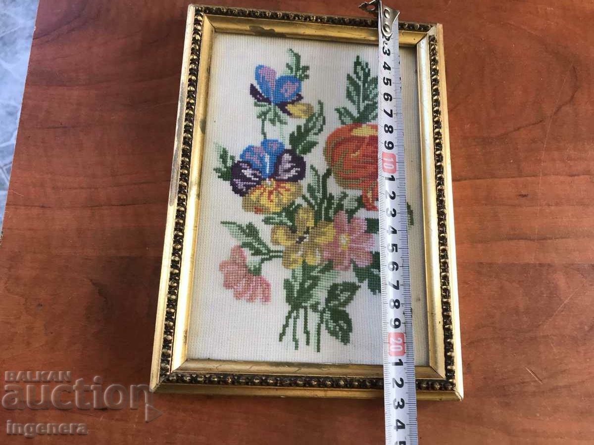 Auction  EARLY SOCIETY TAPESTRY SEWED PANEL WOOD FRAME