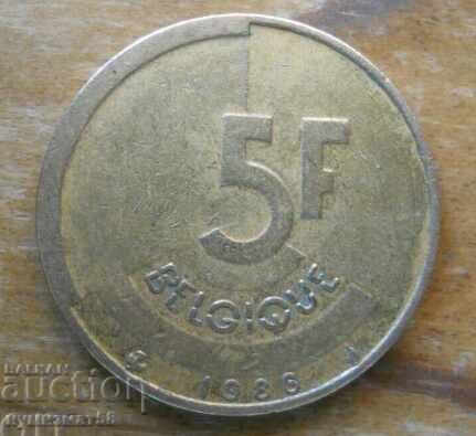 5 francs 1986 - Belgium