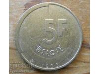 5 francs 1986 - Belgium