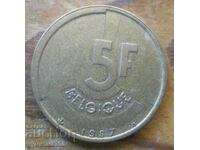 5 franci 1987 - Belgia