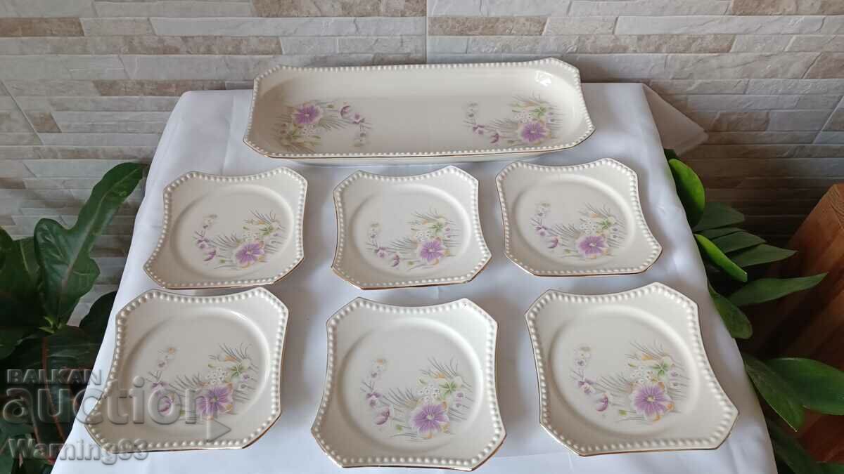 Porcelain service for dessert / cake - 7 pieces - Factory IZIDA