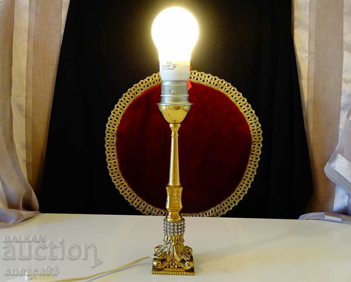 Bronze table lamp, gold plating, Swarovski, baroque with price 35.00 BGN | € 17.90 Bronze table lamp, gold plating, Swarovski, baroque with price 35.00 BGN | € 17.90