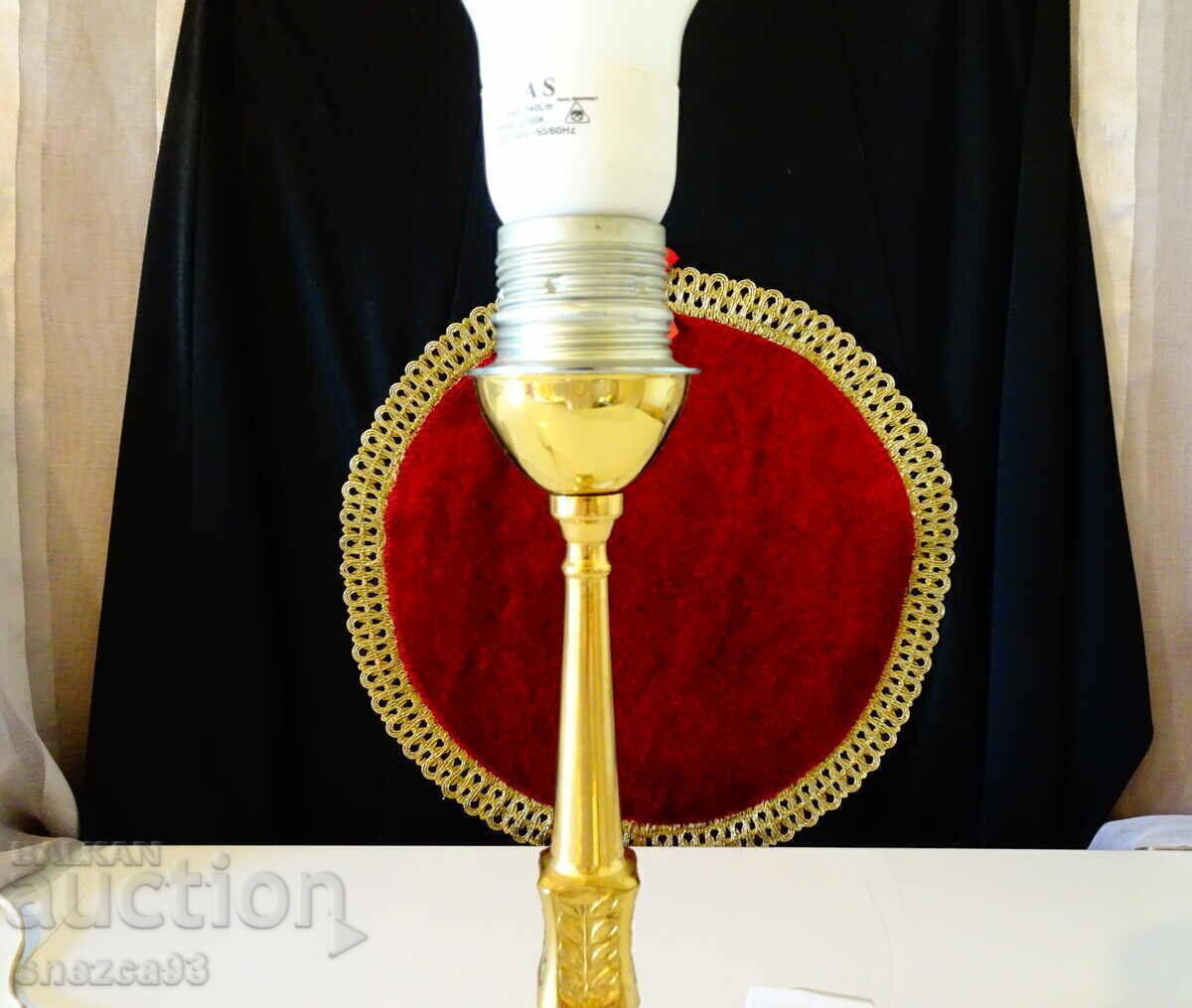 Bronze table lamp, gold plating, Swarovski, baroque - 6 Bronze table lamp, gold plating, Swarovski, baroque - 6