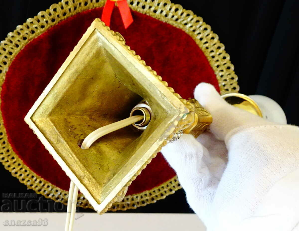 Bronze table lamp, gold plating, Swarovski, baroque - 7 Bronze table lamp, gold plating, Swarovski, baroque - 7