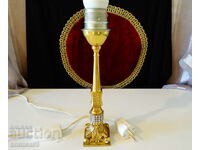 Table lamp, bronze, gilded, Swarovski, baroque.