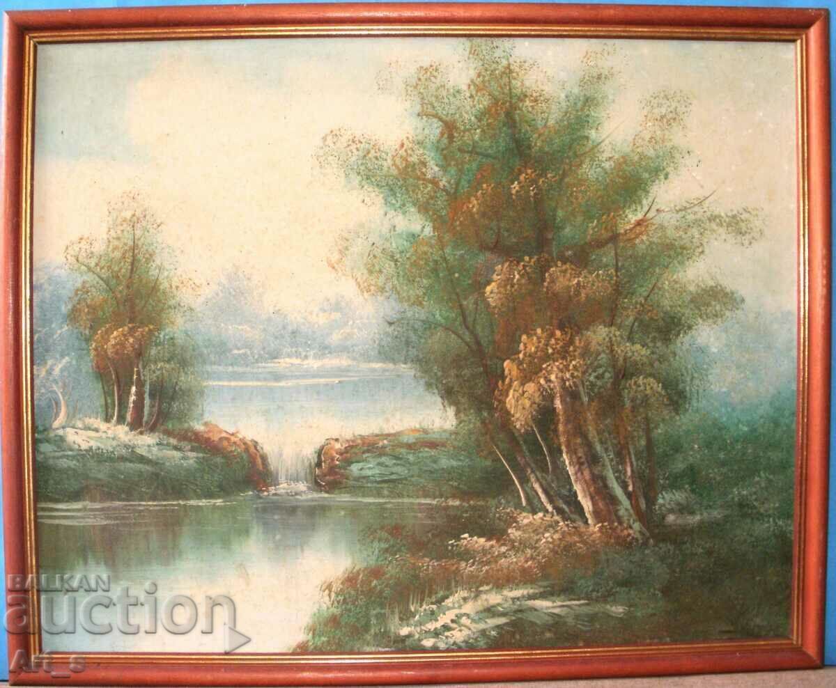 Relaxation Landscape - oil on canvas framed