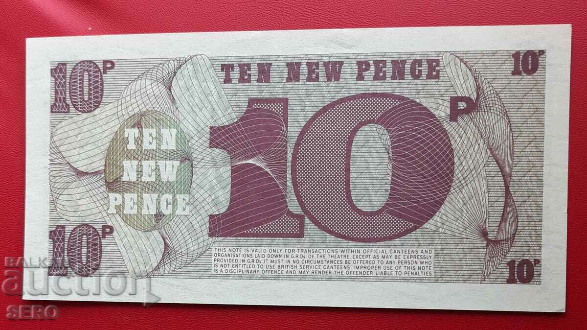 Bancnota - Marea Britanie - Voucher militar - 10 pence 1972