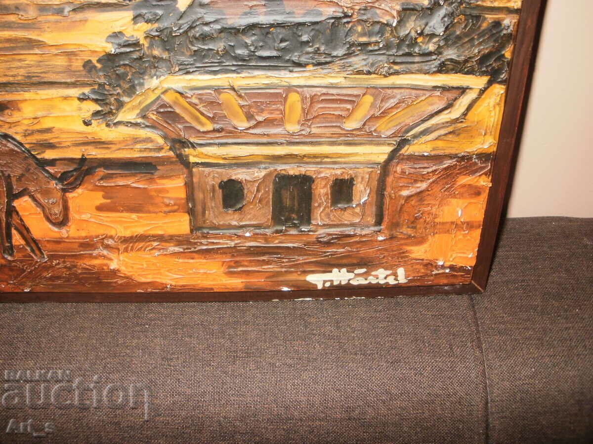 Delivery of Pagoda - Asian oil painting in frame Delivery of Pagoda - Asian oil painting in frame