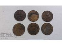 LOT DE 6 NUMERE DE 2 CENTI DIN 1912