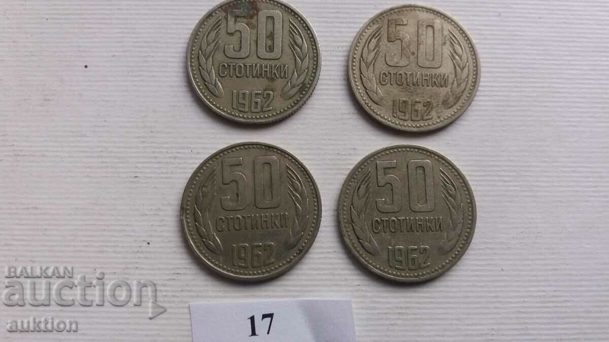 LOT DE 4 NUMERE DIN 1962 50 CENTI