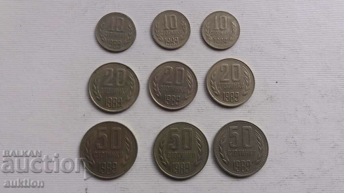 LOT DE 10, 20 SI 50 DE STOTINKS DIN 1989