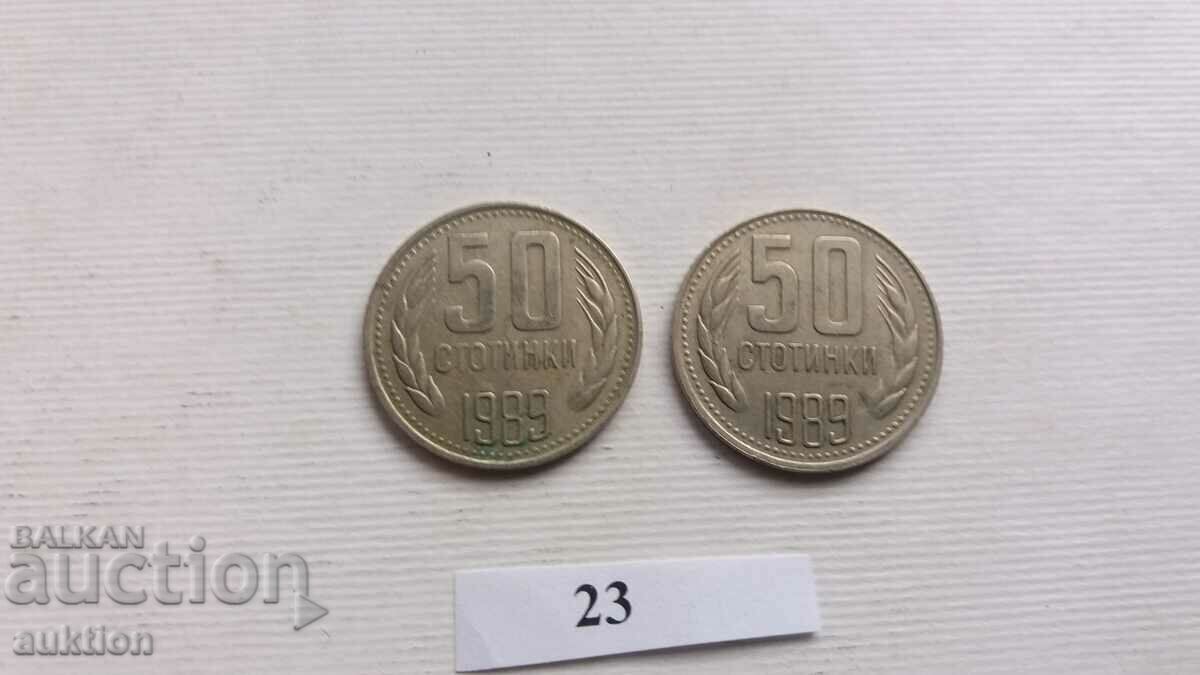 50 CENTS 1989 2 NUMBERS