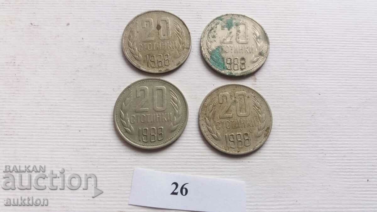 20 CENTS 1988 YEAR 4 NUMBERS with price 4.99 BGN | € 2.55 20 CENTS 1988 YEAR 4 NUMBERS with price 4.99 BGN | € 2.55