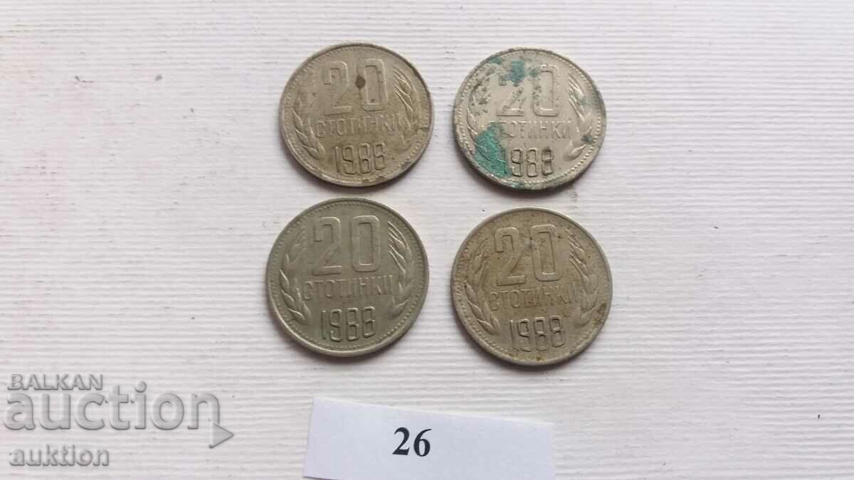 20 CENTS 1988 YEAR 4 NUMBERS