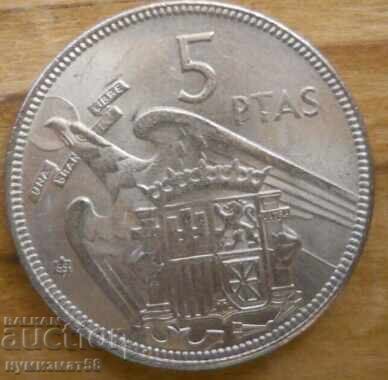 5 pesetas 1957 - Spain