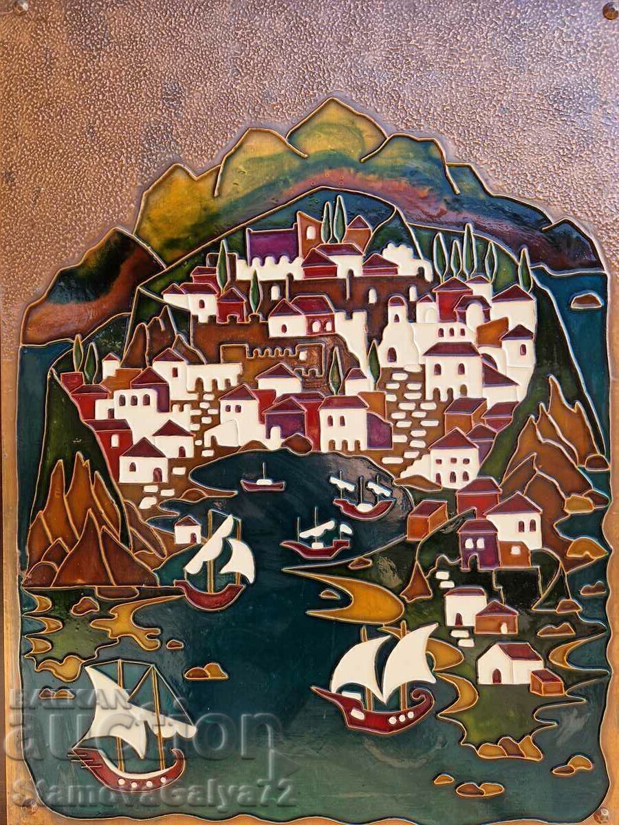 Delivery of Beautiful antique copper picture panel Delivery of Beautiful antique copper picture panel