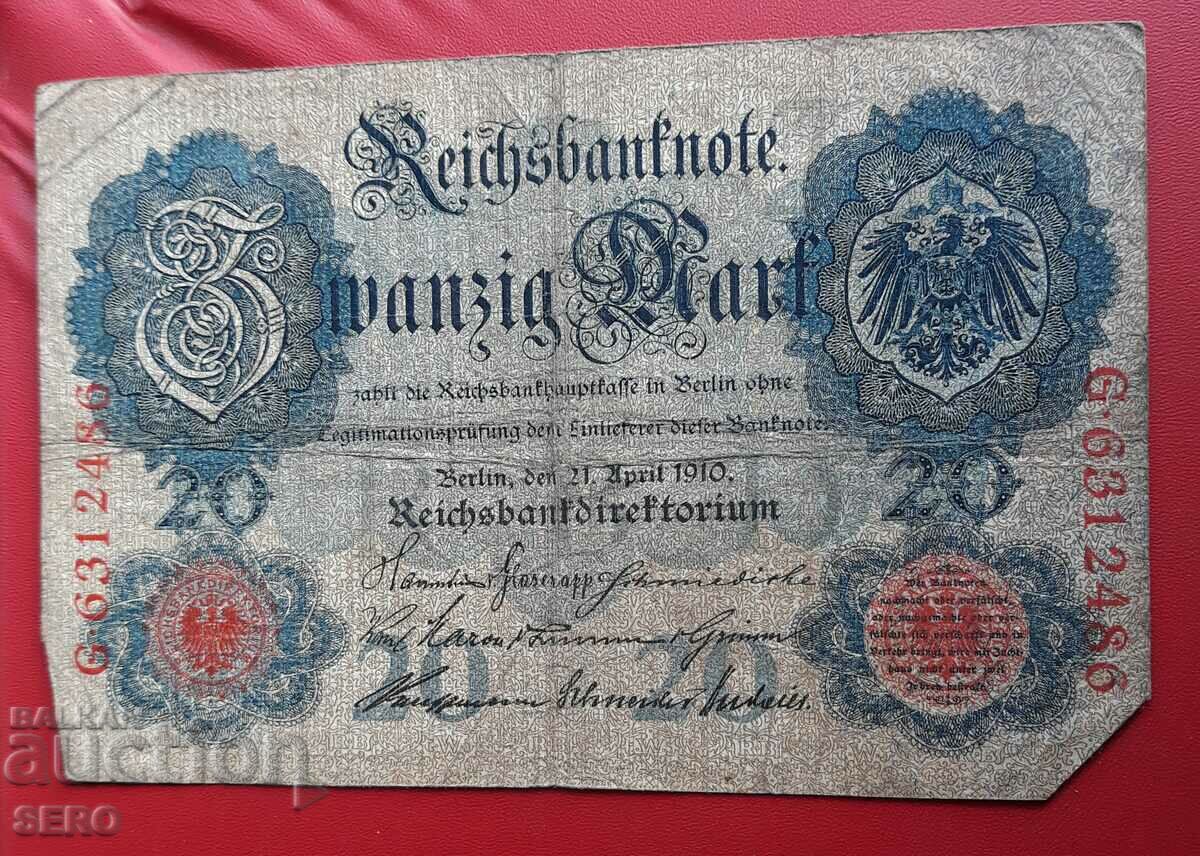 Banknote-Germany-20 marks 1910