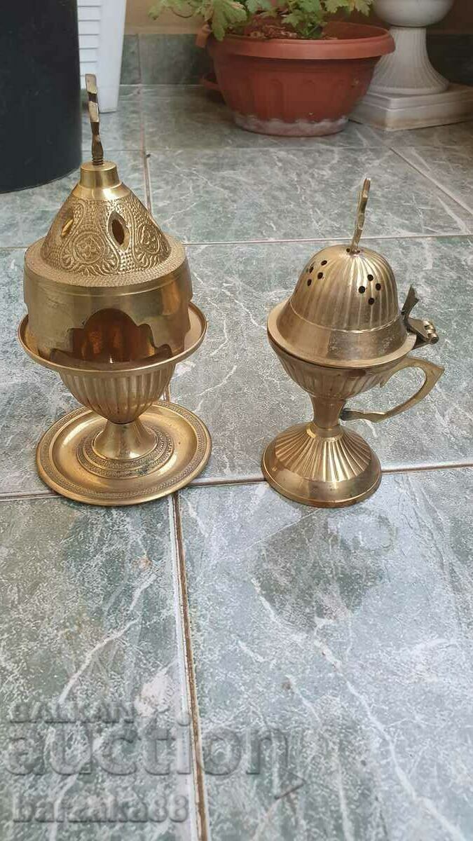 Brass Candle Censer 2 pieces