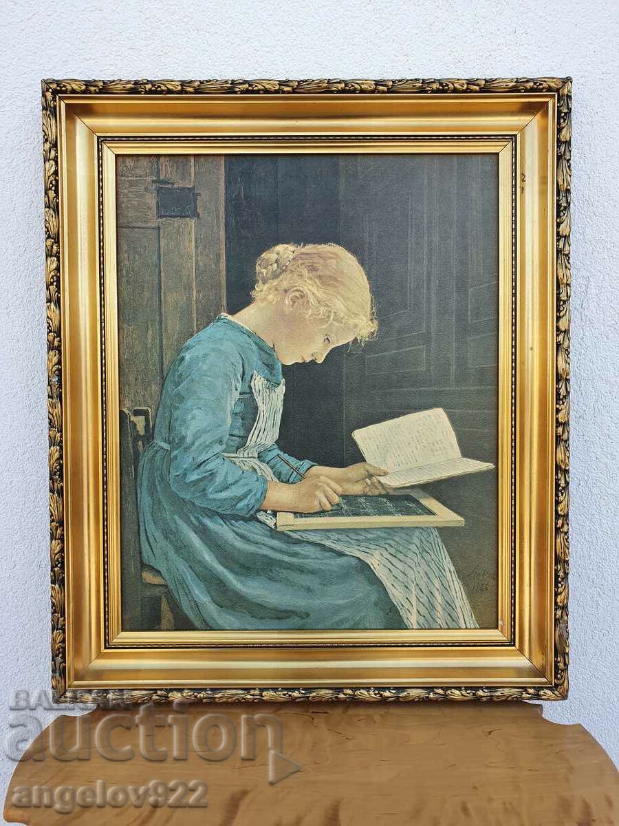 1886 painting reproduction on canvas.