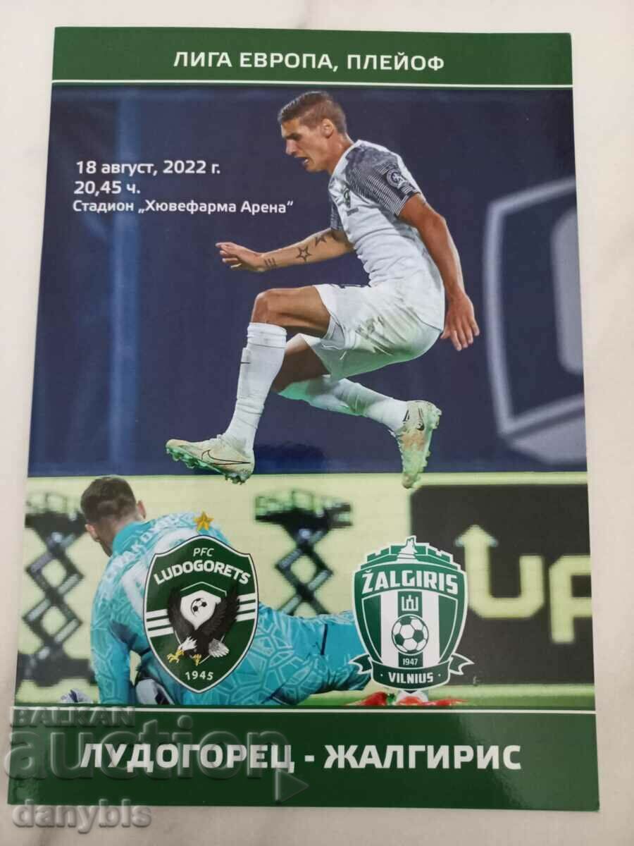 Program de fotbal - Ludogorets - Zalgiris 2022