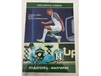 Program de fotbal - Ludogorets - Zalgiris 2022