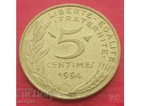 5 centimes 1994 "B" Bee - France