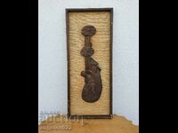 Embossed wooden panel figure carving!