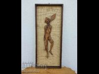 Embossed wooden panel figure carving!