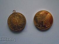 lot medal and pendar with wishes for health and luck