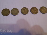 lot of 5 pcs. silver coins of 20 BGN 1930