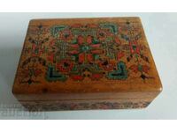 . 1928 OLD PYROGRAPHED WOODEN BOX KINGDOM OF BULGARIA