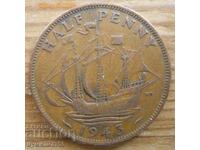 1/2 penny 1943 - Marea Britanie (regele George al VI-lea)