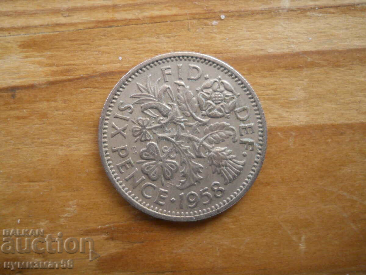 6 pence 1958 - Marea Britanie (Elizabeth II)