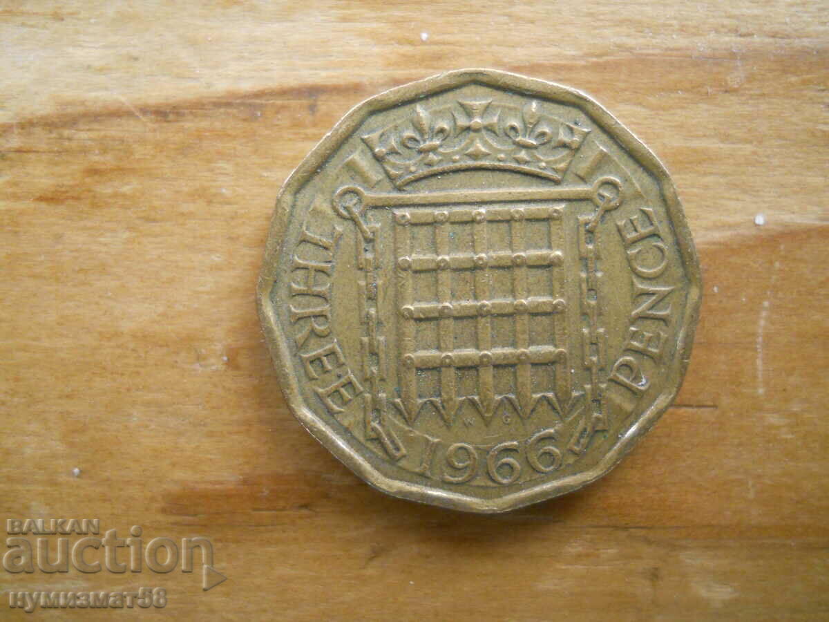 3 pence 1966 - Marea Britanie (Elizabeth II)