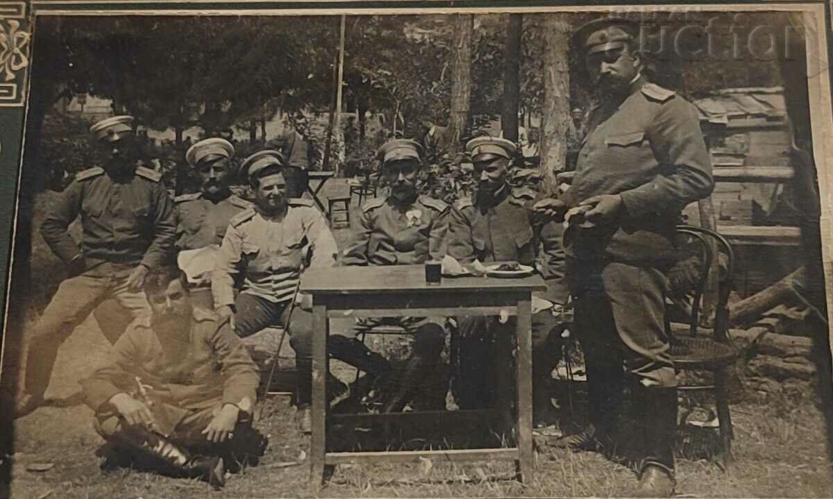 MILITARY OFFICERS TARNOVO 1913 CARDBOARD PHOTO