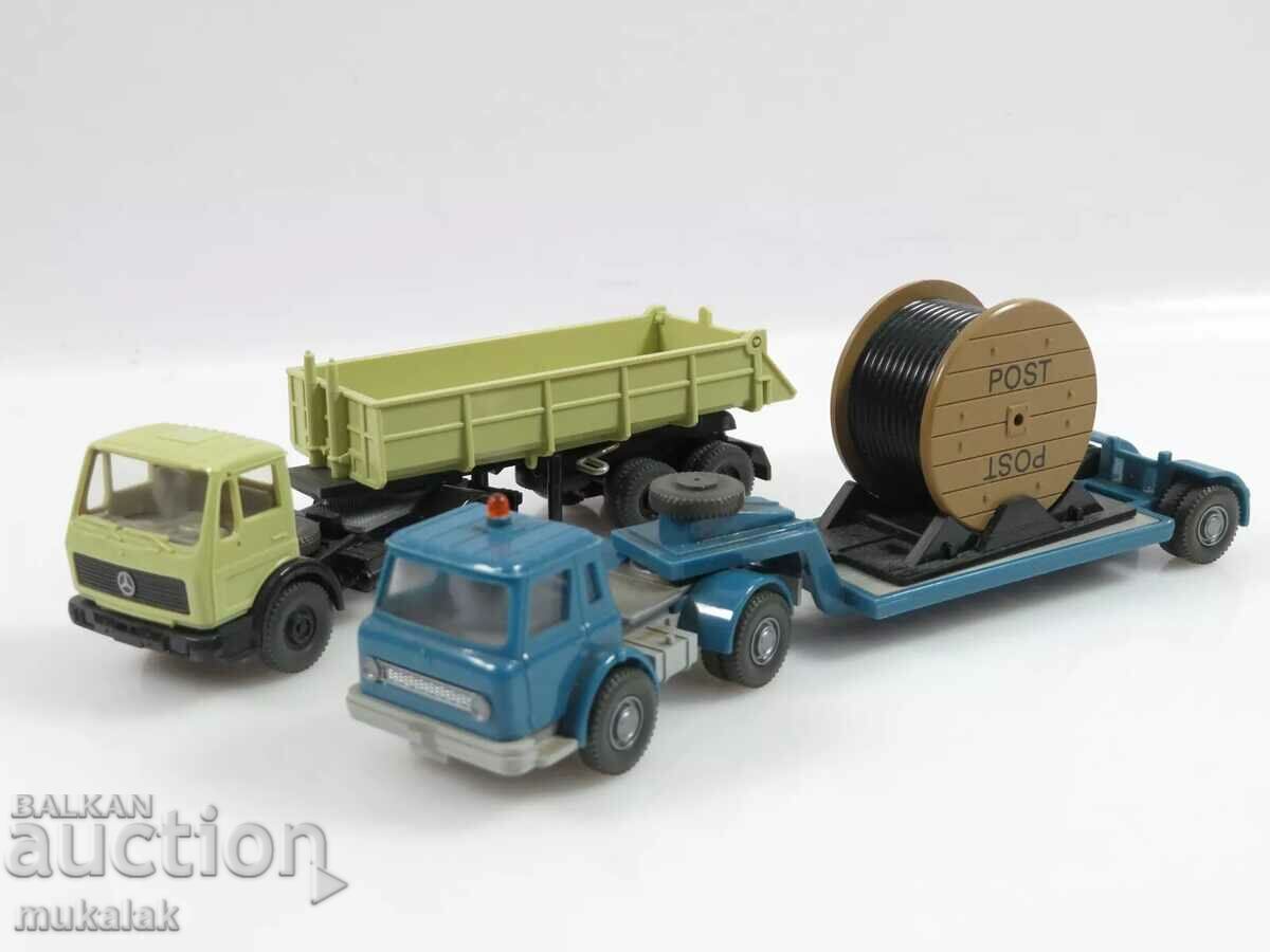 1:87 H0 WIKING MERCEDES DUMP TRUCK ΕΛΑΣΤΙΚΟΥ ΜΟΝΤΕΛΟ 2 ΤΕΜ.