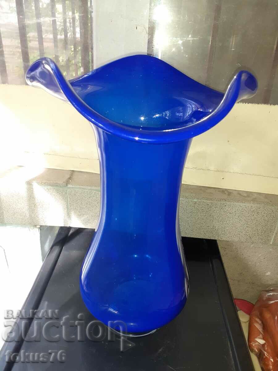 Auction Amazing large vase Murano glass cobalt Auction Amazing large vase Murano glass cobalt