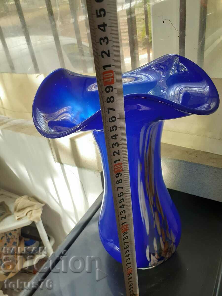 Amazing large vase Murano glass cobalt - 6 Amazing large vase Murano glass cobalt - 6