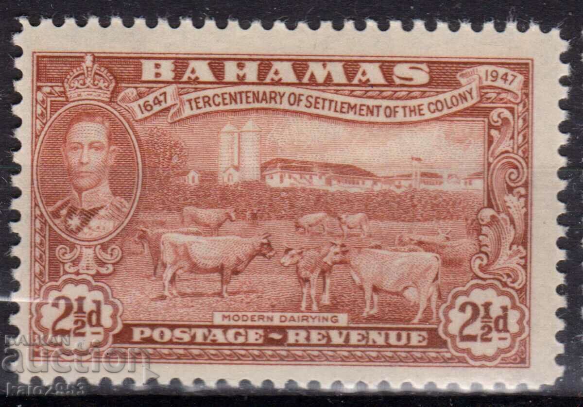 GB/Bahamas1947-KGVI-300 αποικισμός της νήσου Ελεύθερα, MLH