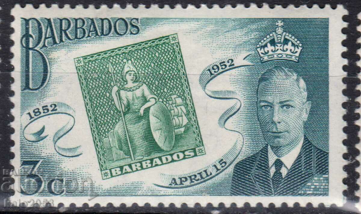 GB/Barbados-1952-100 y.colonial postmark,MLH