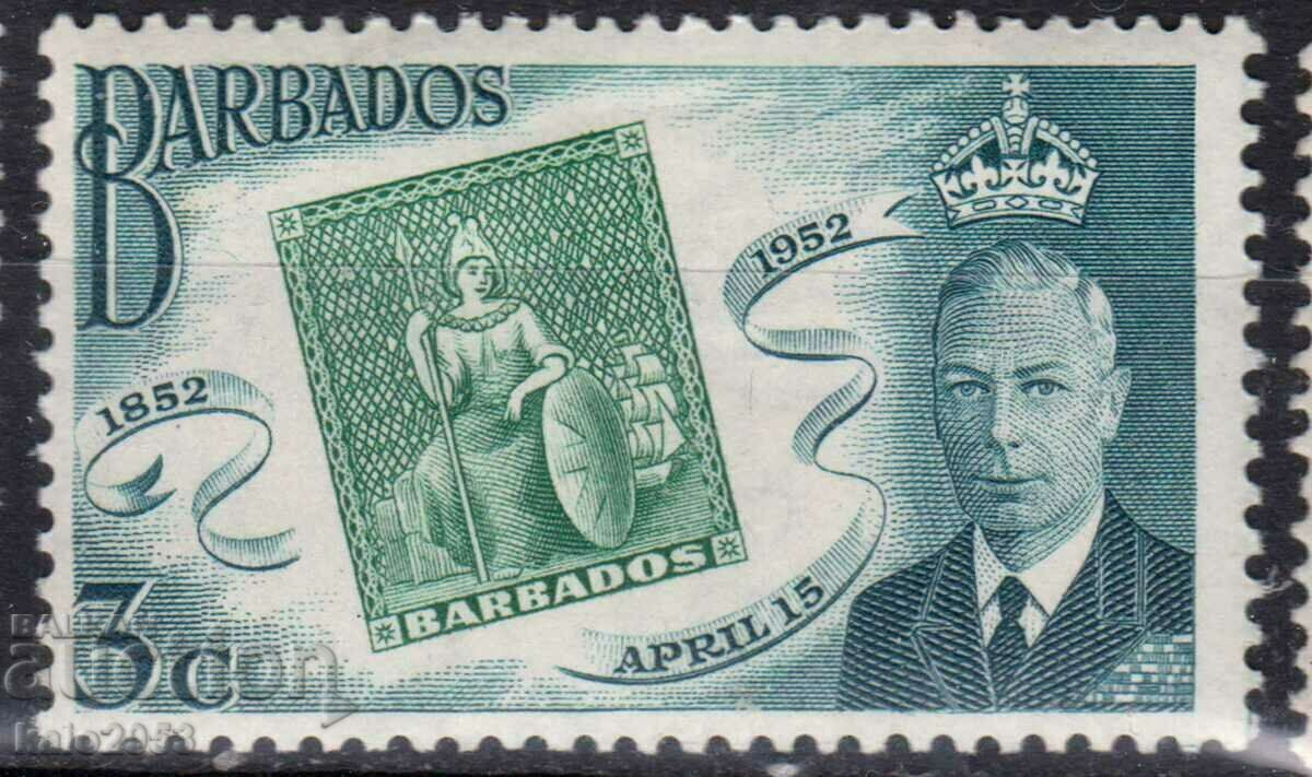 GB/Barbados-1952-100 y.marca poştală colonială,MLH