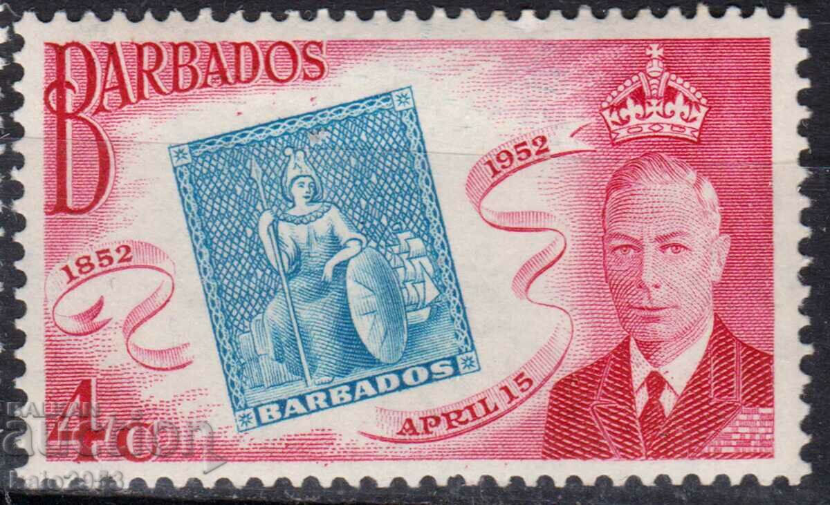 GB/Barbados-1952-100 y.colonial postmark,MLH