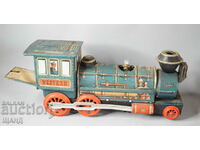 Old Japanese metal toy model train locomotive