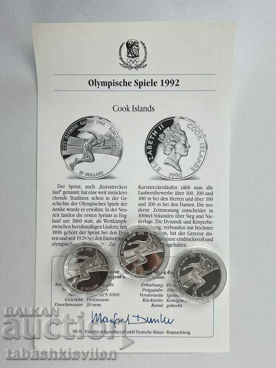 Auction 3 Cook Islands Silver Coins 10 Dollars 1990 Auction 3 Cook Islands Silver Coins 10 Dollars 1990