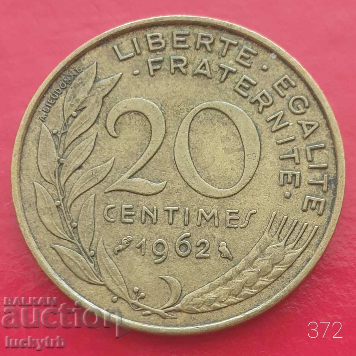 20 centimes 1962 - France