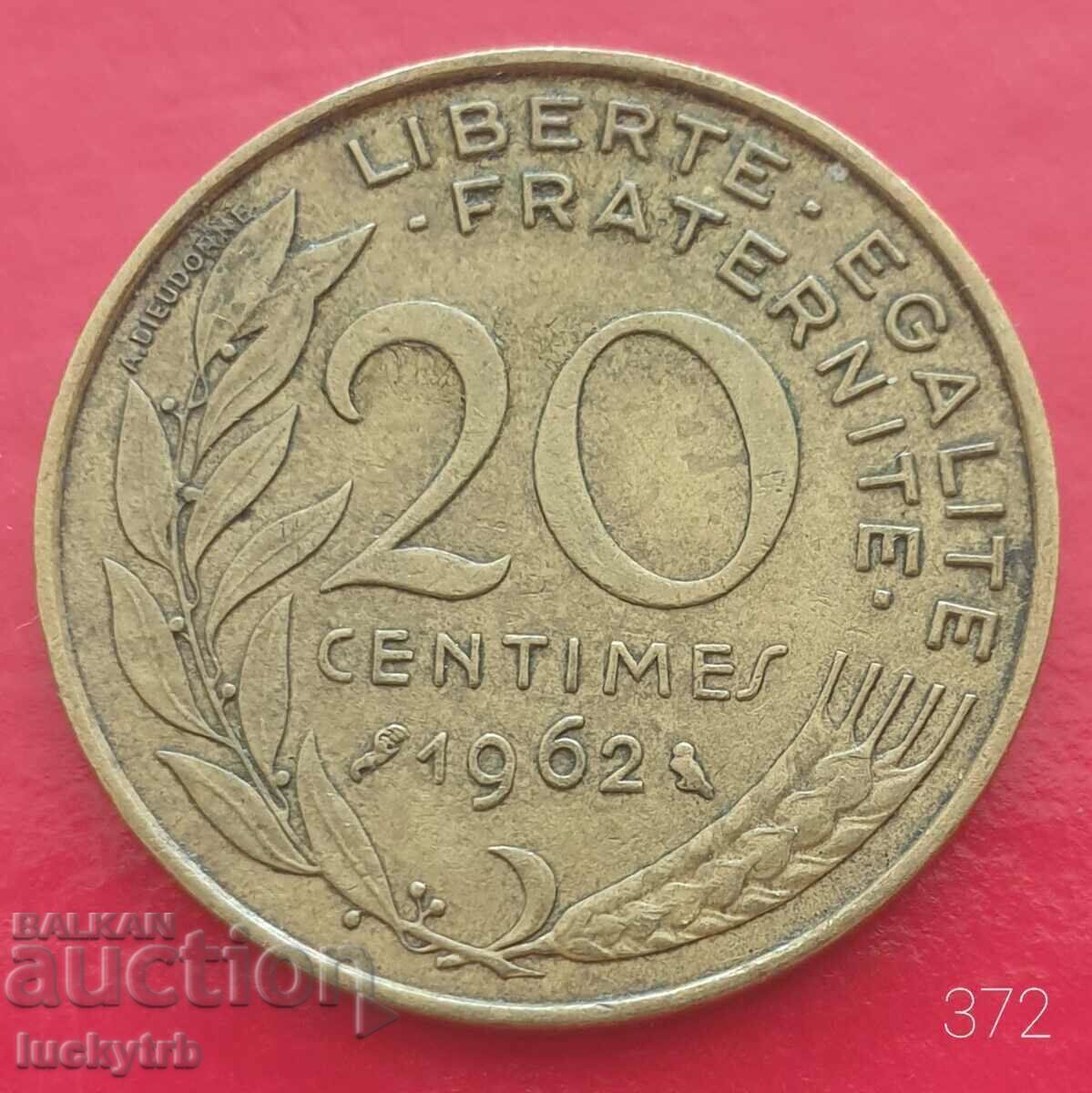 20 centimes 1962 - Γαλλία 20 centimes 1962 - Γαλλία