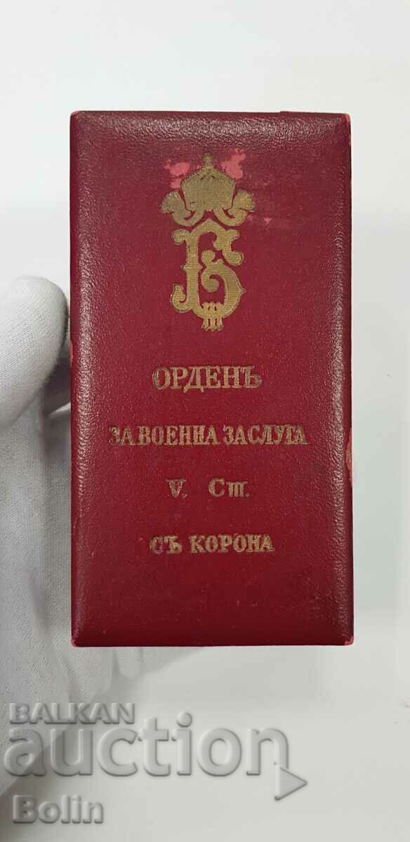 Рядка царска кутия за орден За Военна Заслуга 5ст. Борис III