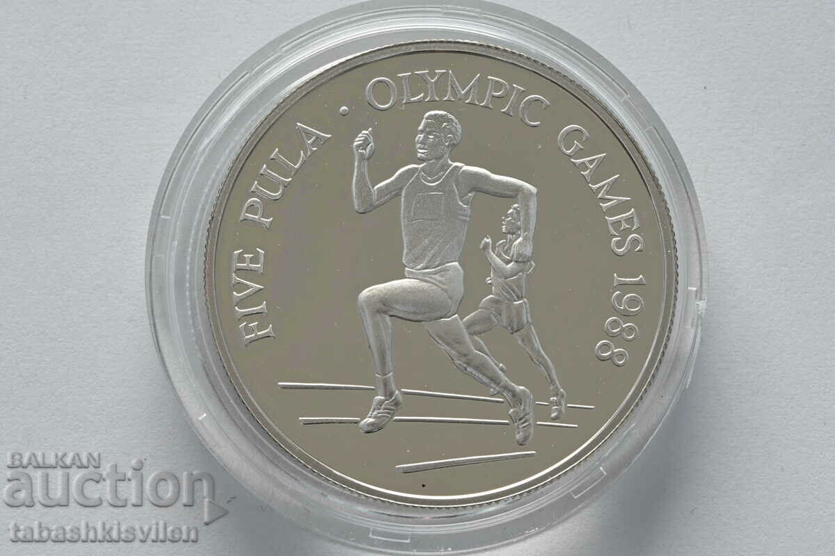 Moneda de argint Botswana 5 Pula 1988 28,28 g / 925 Seul