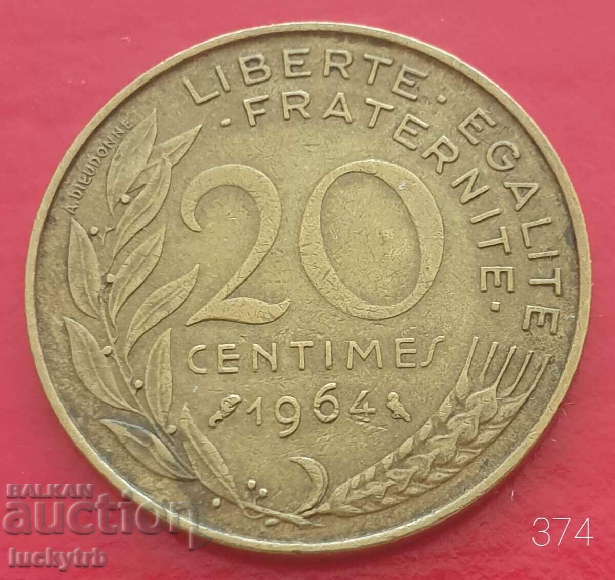 20 centimes 1964 - Γαλλία